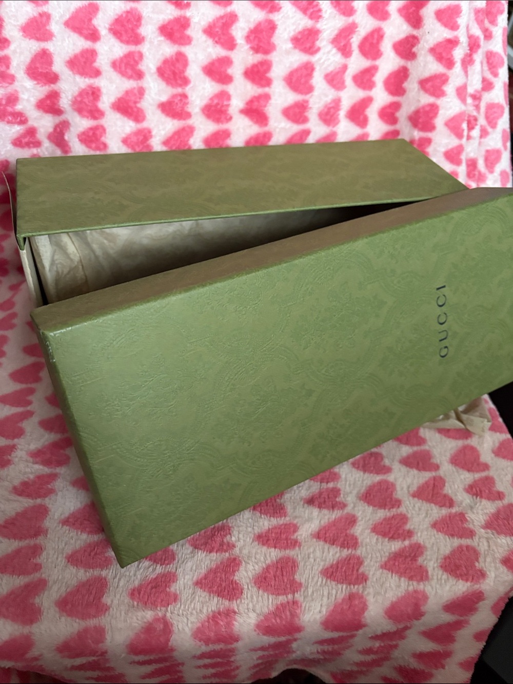 Gucci Olive Green Embossed Logo Shoe Box